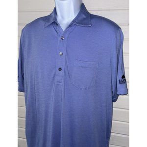 RLX Ralph Lauren Sz LARGE Periwinkle Blue Polo Shirt Raintree CC Pocket Logo EUC